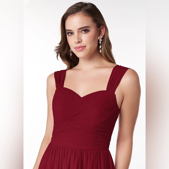 AZAZIE ZAPHEIRA
Burgundy A-Line Ruched Chiffon Dress - Picture 3 of 5
